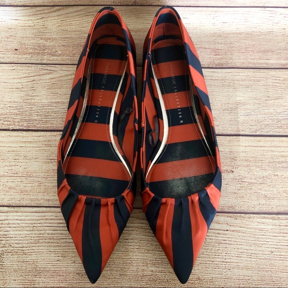 Zara Striped Point Toe Flats Size US 7.5 - Picture 2 of 4